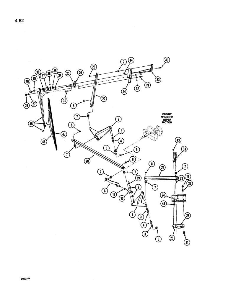 Схема запчастей Case IH 9240 - (4-062) - SIDE WINDOW WIPERS, IF EQUIPPED (04) - ELECTRICAL SYSTEMS