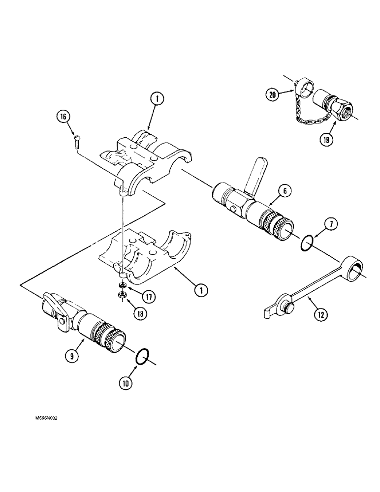 Схема запчастей Case IH 9310 - (8-062) - QUICK DISCONNECT COUPLER ASSEMBLY (08) - HYDRAULICS