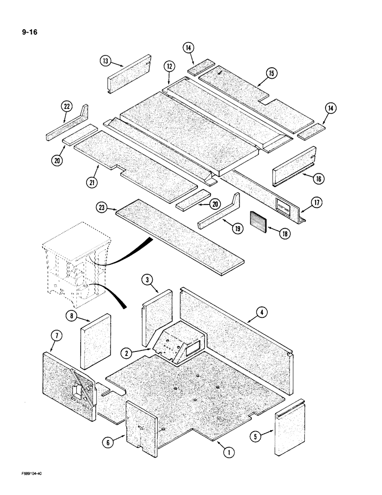 Схема запчастей Case IH KP-525 - (9-16) - CAB FLOORMATS AND ACOUSTICAL COVERS (09) - CHASSIS/ATTACHMENTS