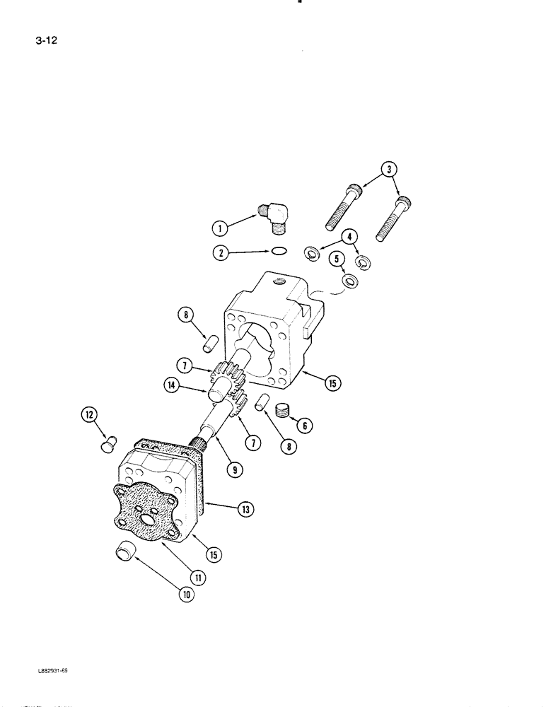 Схема запчастей Case IH STEIGER - (3-12) - FUEL PUMP GEAR, 855 ENGINE (03) - FUEL SYSTEM