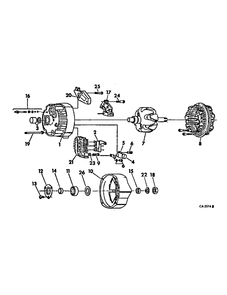 Схема запчастей Case IH 715 - (08-21) - ELECTRICAL, ALTERNATOR GENERATOR, SERIAL NO 5323 AND ABOVE (06) - ELECTRICAL