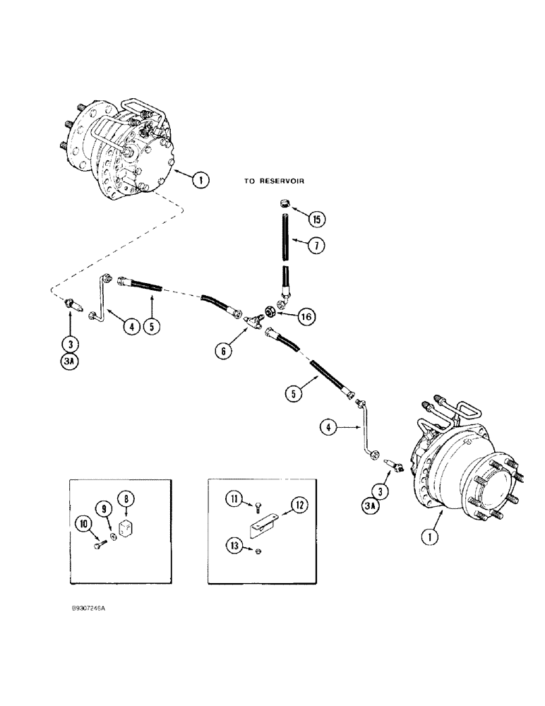 Схема запчастей Case IH 1688 - (5-22) - WHEEL MOTOR FLUSH SYSTEM, POWER GUIDE AXLE (04) - STEERING