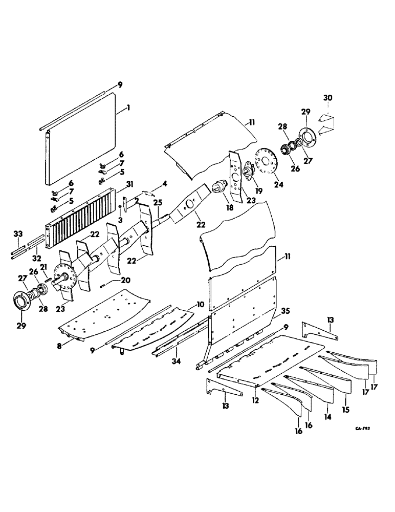 Схема запчастей Case IH 715 - (20-10) - SEPARATOR, STRAW CHOPPER, CUTTING PARTS, SERIAL NO. 3250 AND BELOW Separation