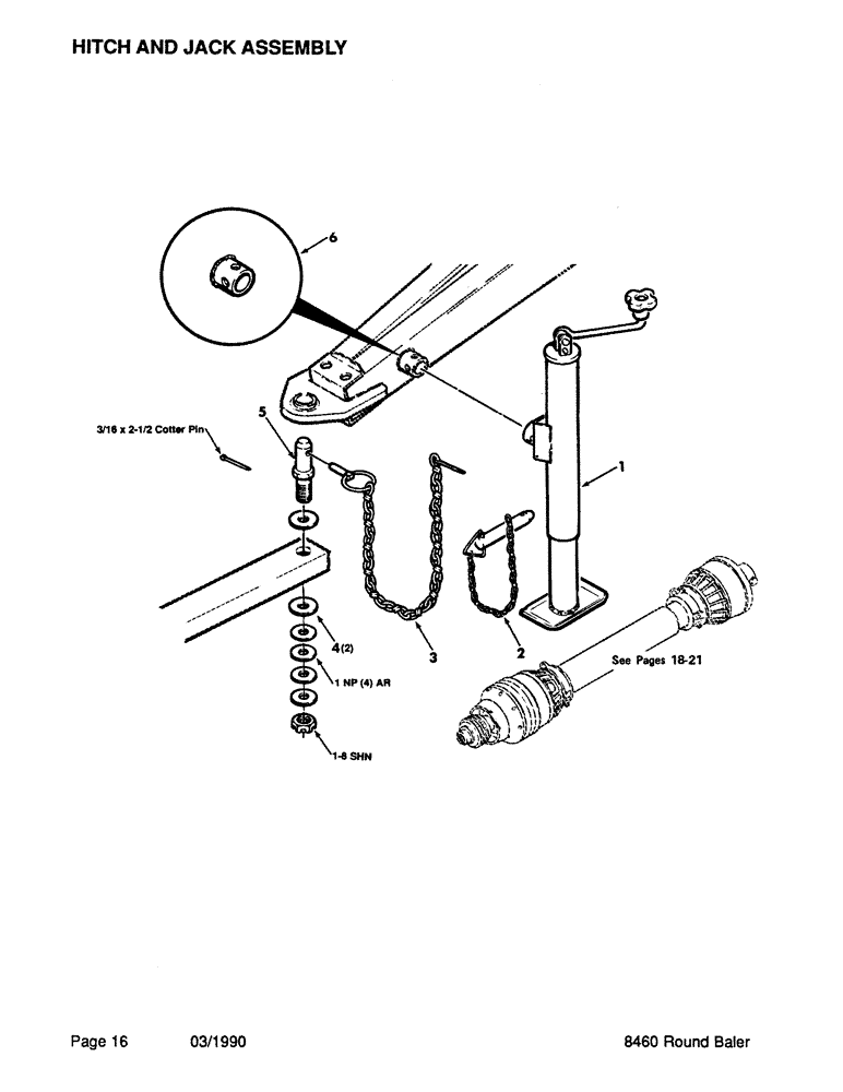 Схема запчастей Case IH 8460 - (016) - HITCH AND JACK ASSEMBLY (12) - MAIN FRAME