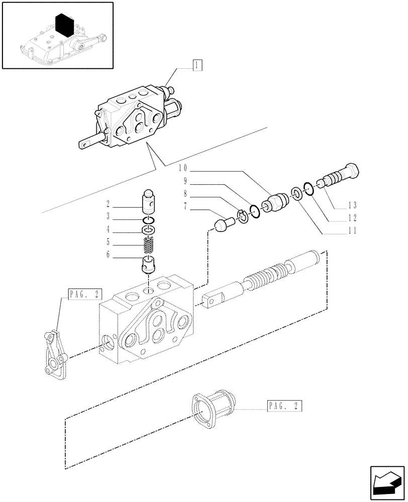 Схема запчастей Case IH JX1075C - (1.82.7/11B[01]) - REMOTE VALVE SECTION - BREAKDOWN - D5484 (07) - HYDRAULIC SYSTEM