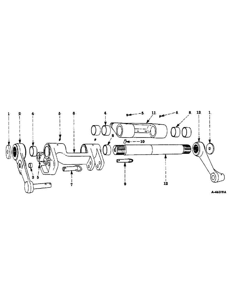 Схема запчастей Case IH 300 - (358) - ATTACHMENTS, ROCKSHAFT, SPECIAL, FOR INTERNATIONAL 300 UTILITY TRACTORS W/ONE-PIECE BELLCRANK Attachments