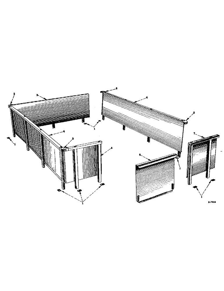 Схема запчастей Case IH VARIOUS - (C-05) - BOX SIDE AND REMOVEABLE CENTER SECTION ENDGATE 