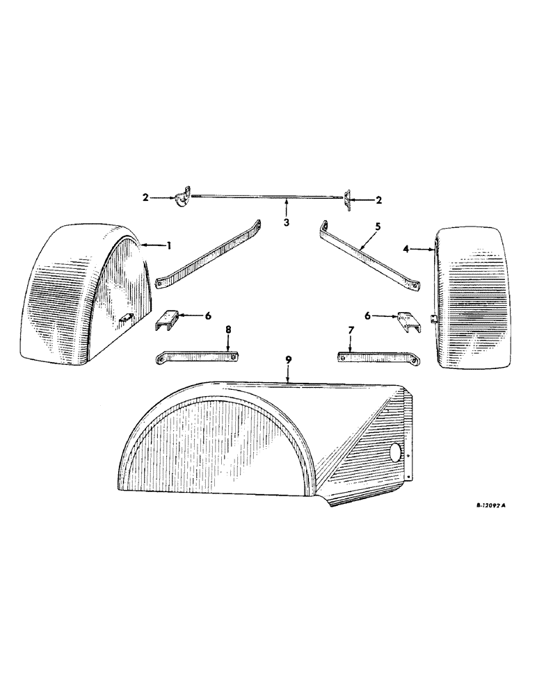 Схема запчастей Case IH 340 - (288) - SHEET METAL, GRILLES, AND FENDERS, ORCHARD FENDERS, INTERNATIONAL 330 Sheet Metal, Grilles & Fenders