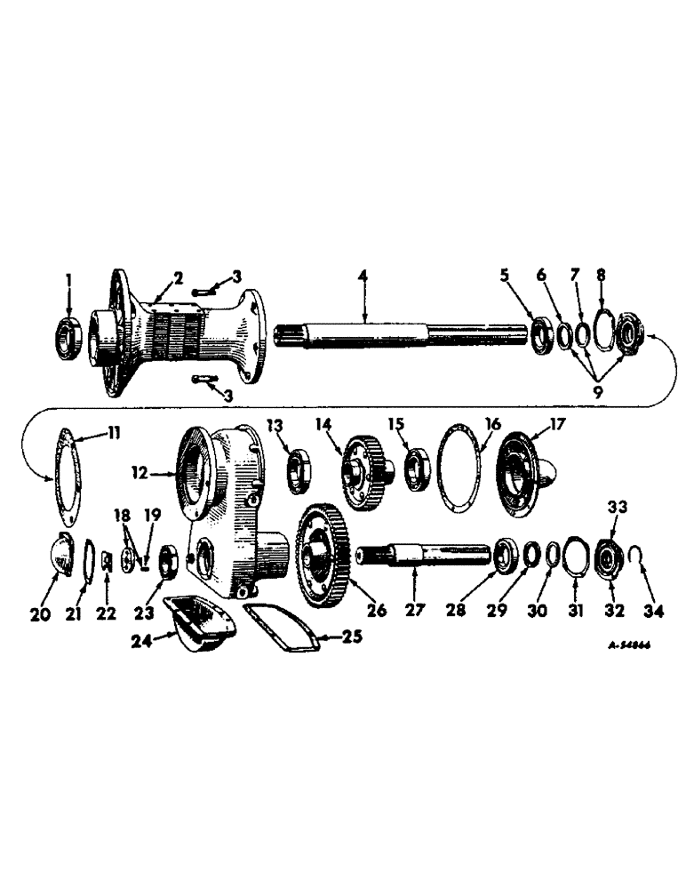 Схема запчастей Case IH 560 - (193[B]) - REAR AXLE, PARTS ADAPTABLE TO HIGH DRUM COTTON PICKER, COUNTERSHAFT, CARRIER & DRIVE GEAR UNIT (05) - REAR AXLE