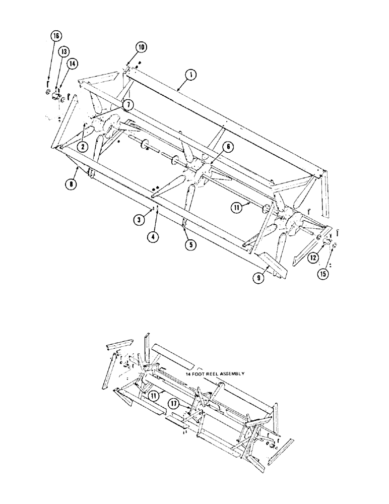 Схема запчастей Case IH 1075 - (080) - 5 BAT REEL, DRAPER HEADER (58) - ATTACHMENTS/HEADERS