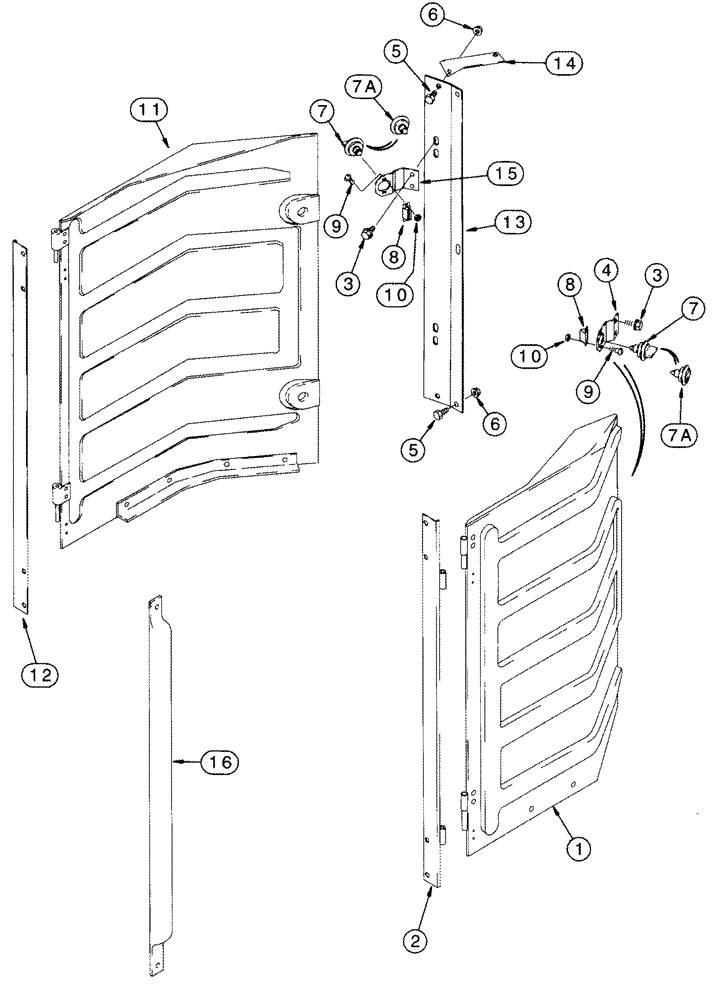 Схема запчастей Case IH 2555 - (09A-42) - FRONT AND REAR DOORS JJC0157150- (13) - PICKING SYSTEM