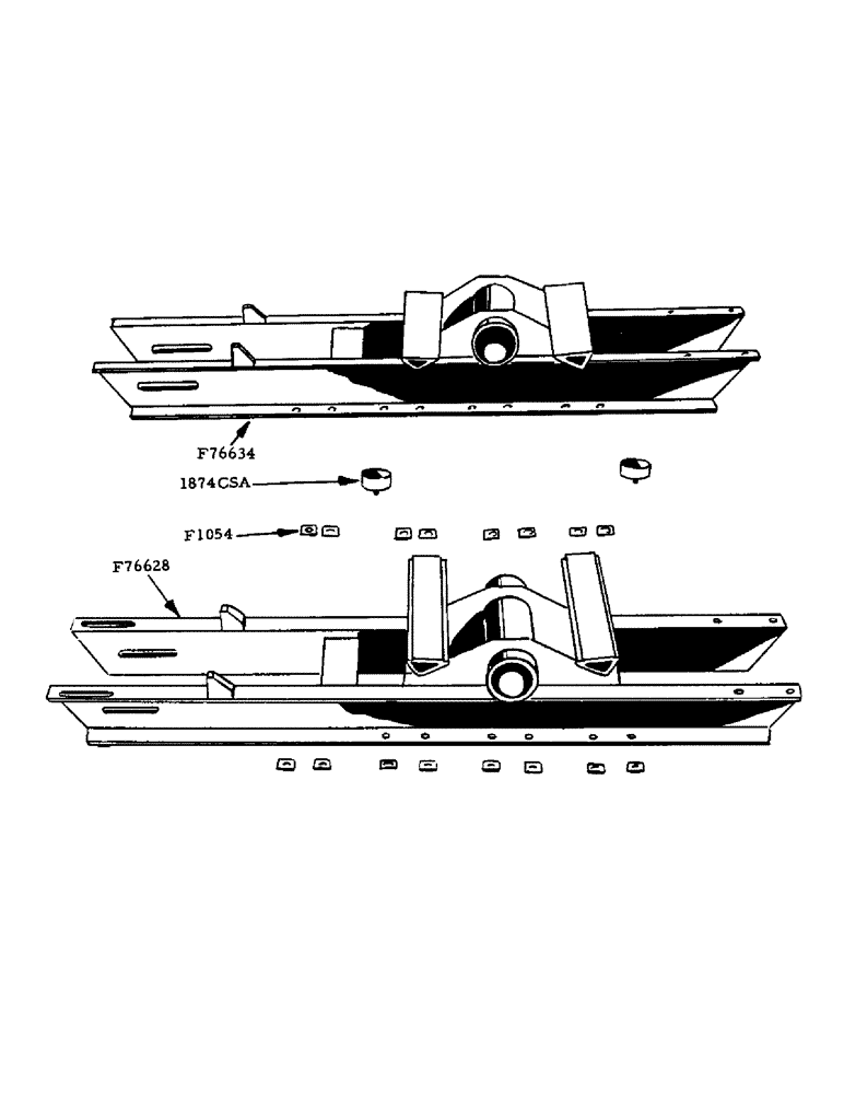 Схема запчастей Case IH 1000 - (18) - BOGIE RAIL ASSEMBLY (48) - TRACKS & TRACK SUSPENSION