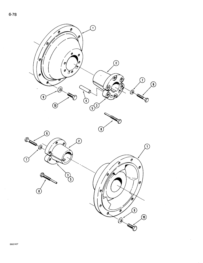 Схема запчастей Case IH 9210 - (6-078) - WHEEL HUBS, K593 BAR AXLES (06) - POWER TRAIN