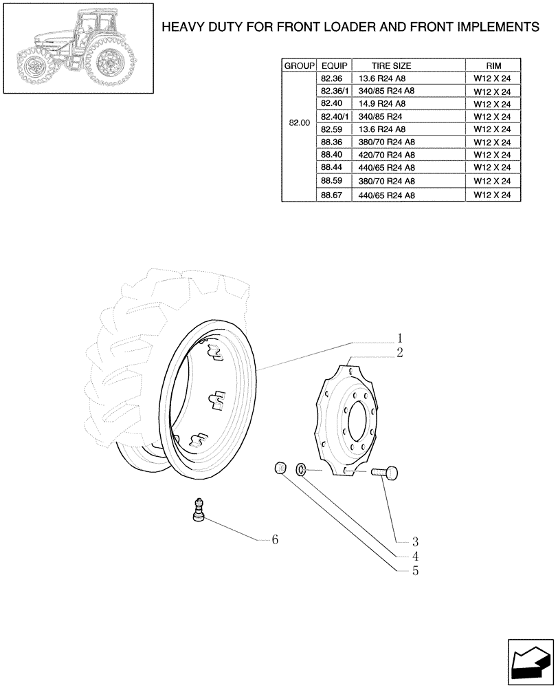 Схема запчастей Case IH JX1080U - (82.00[06]) - DRIVE WHEEL RIM (4WD) (11) - WHEELS/TRACKS