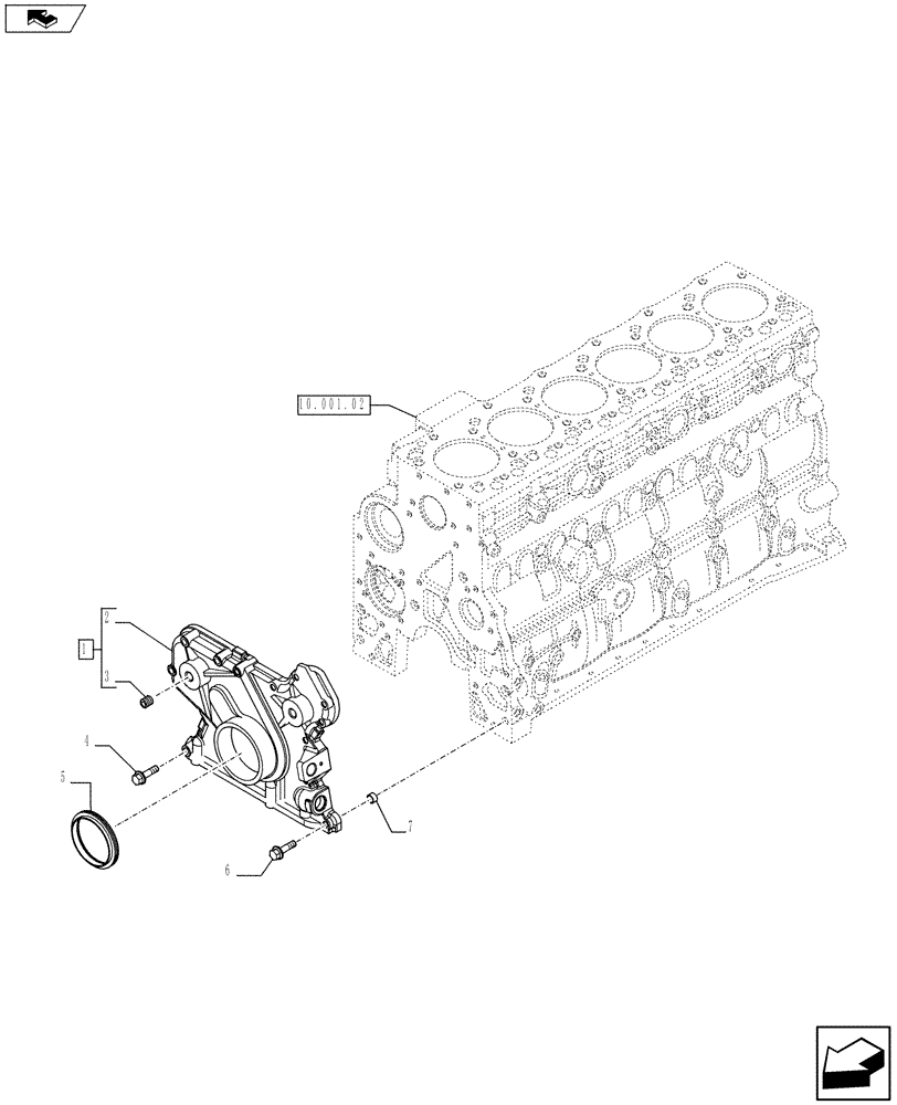 Схема запчастей Case IH P240 - (10.102.02) - CRANKCASE COVERS (4894735) (Jun 7 2011 2:03PM) (10) - ENGINE