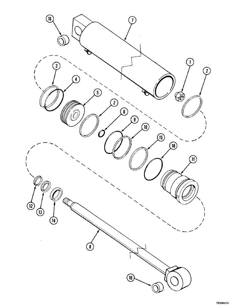 Схема запчастей Case IH L605 - (08-03[03]) - CYLINDER ASSY BUCKET L605 (00) - PICTORIAL INDEX