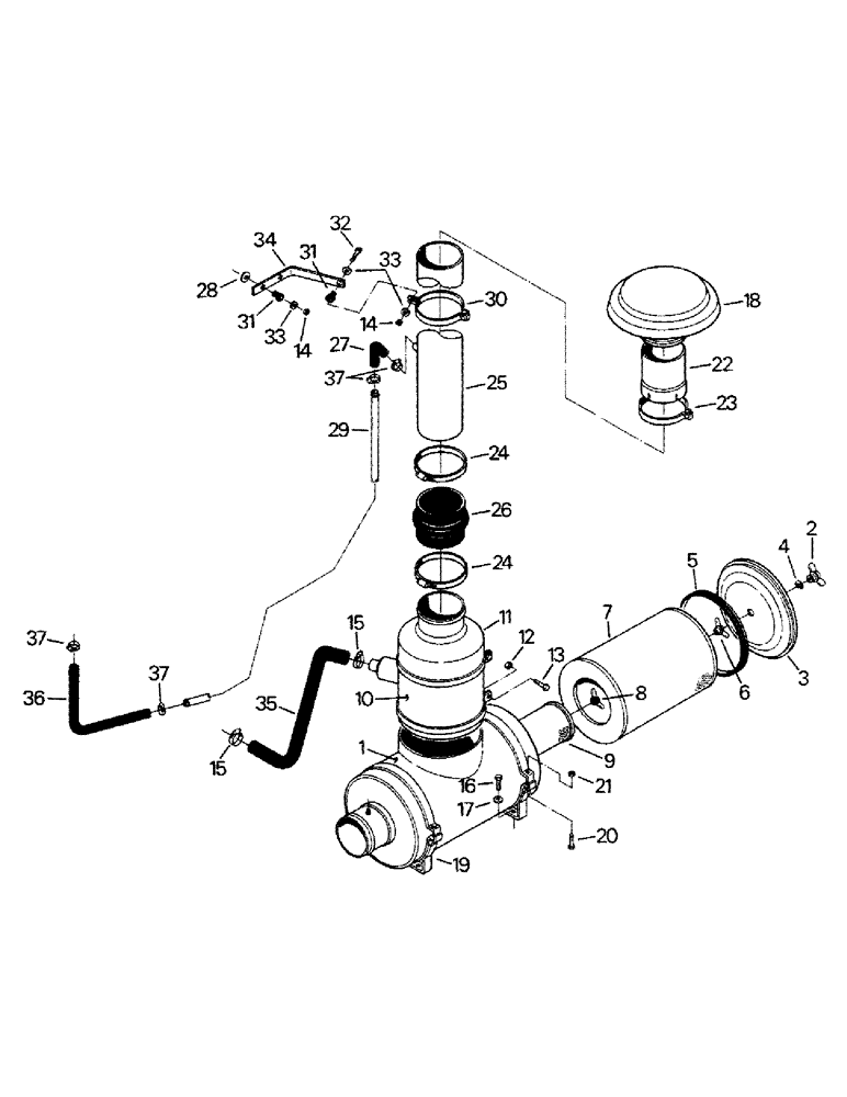 Схема запчастей Case IH STEIGER - (04-14) - AIR CLEANER AND MOUNTING, 14" AIR CLEANER (04) - Drive Train