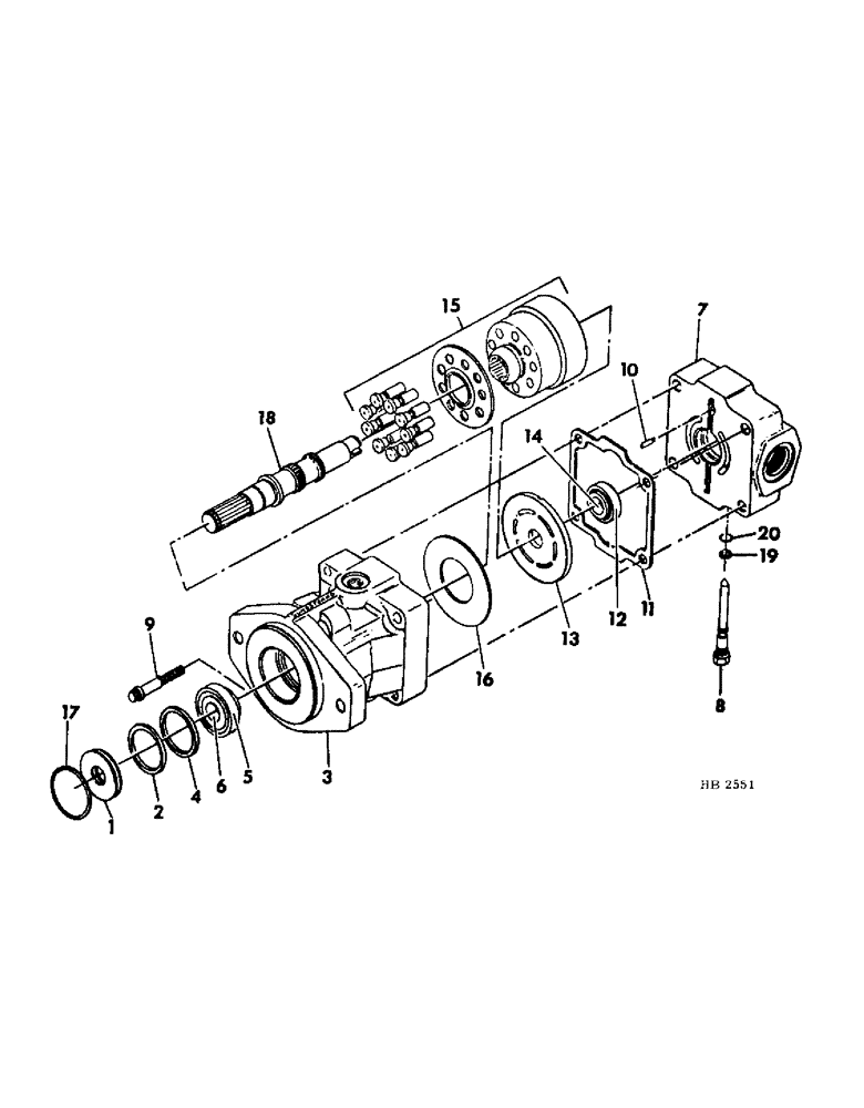 Схема запчастей Case IH 5000 - (07-21) - DRIVE TRAIN, HYDROSTATIC MOTOR-FIXED (04) - Drive Train