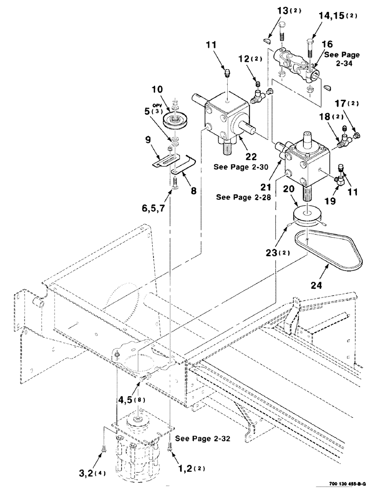 Схема запчастей Case IH 8315 - (2-24) - HEADER DRIVE ASSEMBLY, SECONDARY RIGHT, S.N. CFH0104001 THRU CFH0104075 (09) - CHASSIS