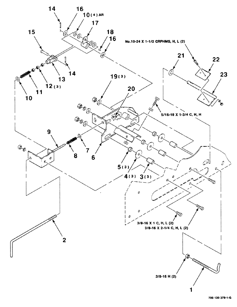 Схема запчастей Case IH 8430 - (6-10) - THREADER ASSEMBLY (TWINE CUTOFF) (14) - BALE CHAMBER