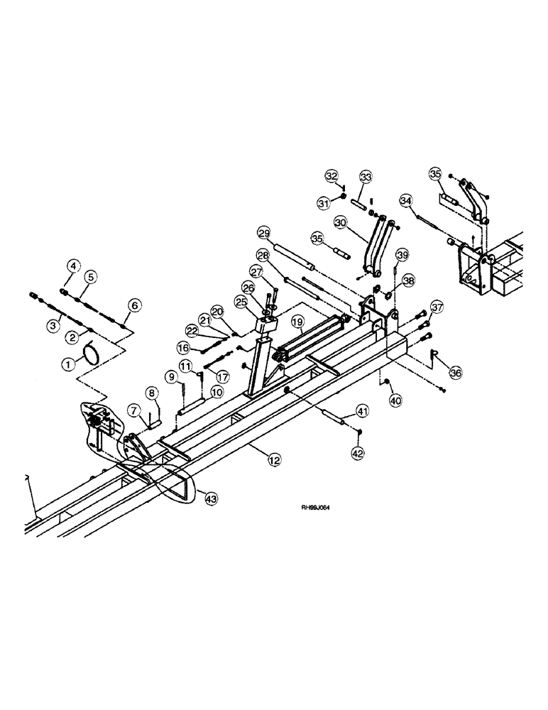 Схема запчастей Case IH 2220 - (9-40) - FRAME - DOUBLE BAR 