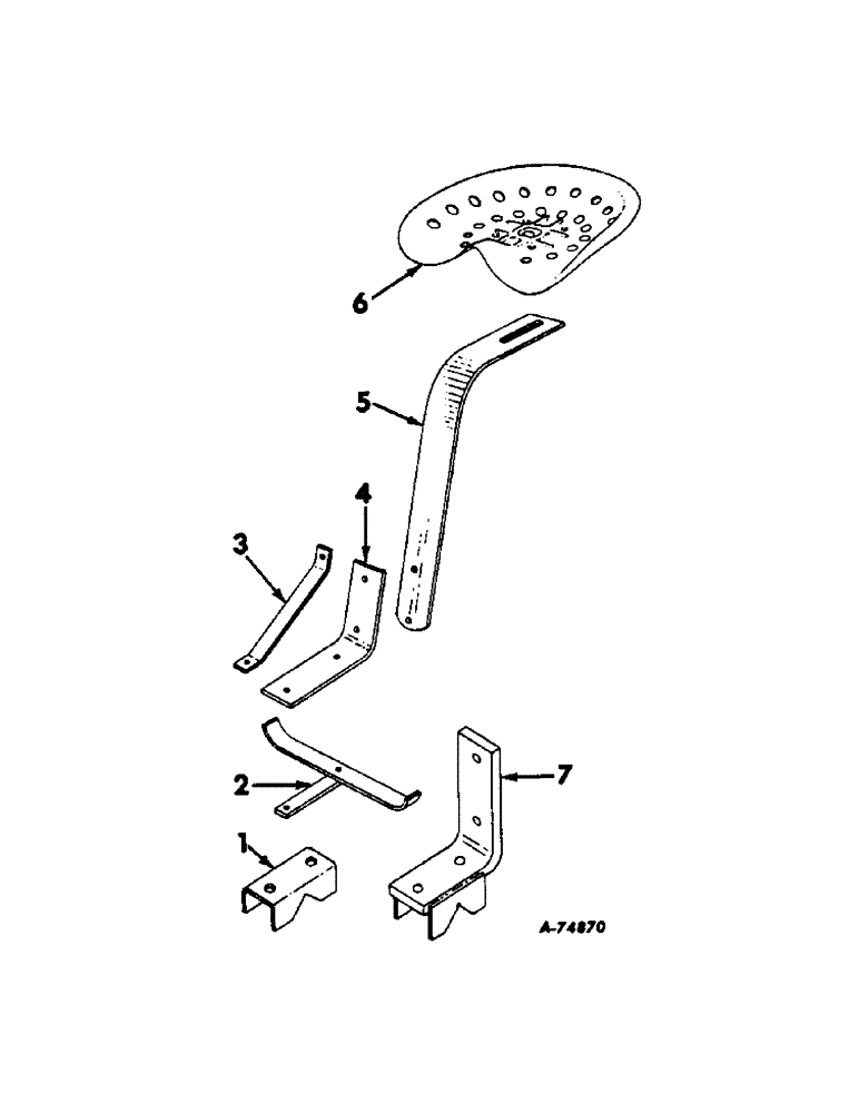 Схема запчастей Case IH 186 - (C-23[A]) - SEAT ATTACHMENT FOR REAR-MOUNTED 2-1/4 OR 2-1/2 IN. SQ TOOL BAR 