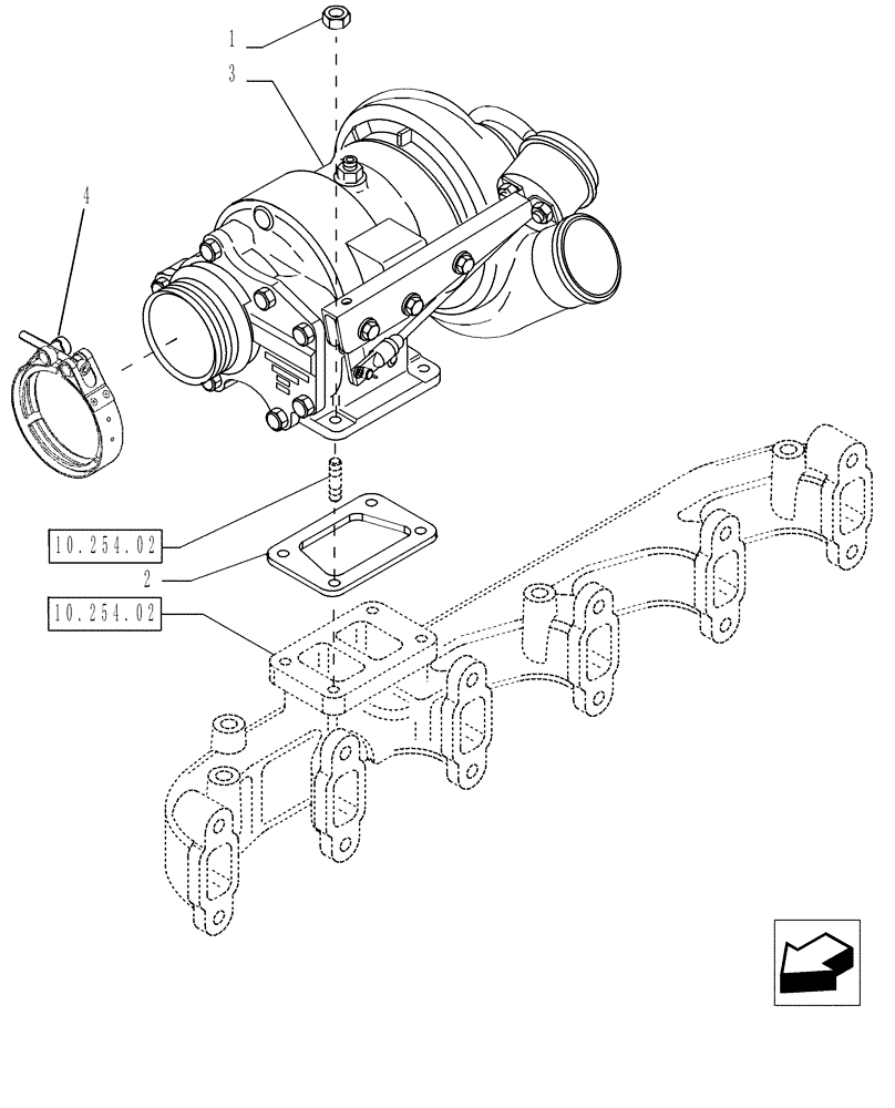 Схема запчастей Case IH P140 - (10.250.01) - TURBOCHARGER (10) - ENGINE