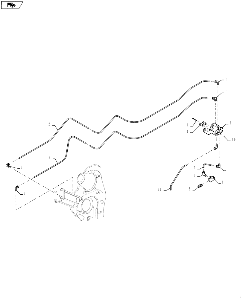 Схема запчастей Case IH TITAN 4030 - (36.200.03) - AUXILIARY TRANSMISSION PNEUMATIC SHIFTING GROUP (36) - PNEUMATIC SYSTEM