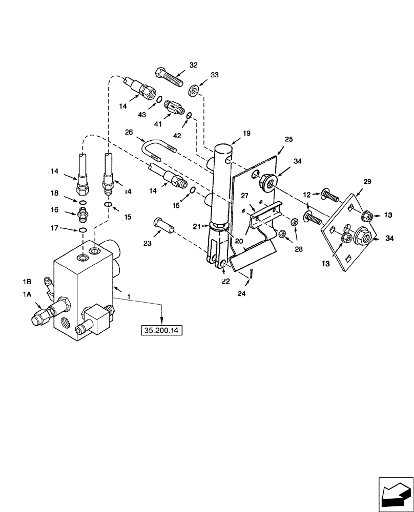 Схема запчастей Case IH 2588 - (35.440.05) - HYDRAULICS - UNLOADER CLUTCH (35) - HYDRAULIC SYSTEMS