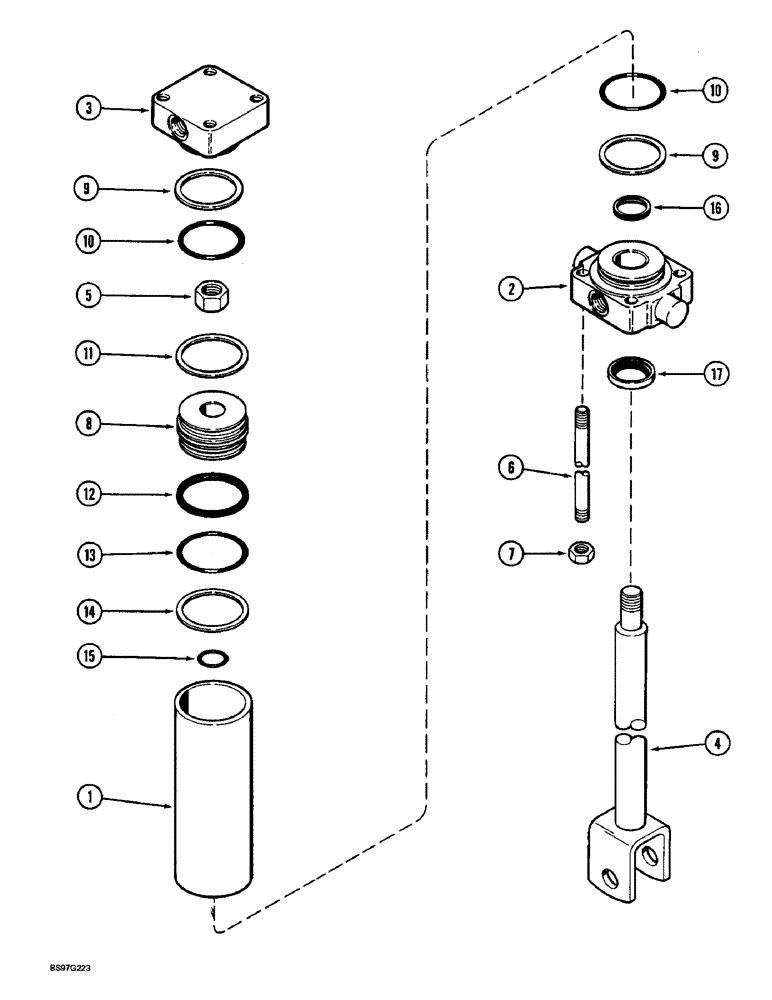 Схема запчастей Case IH 900 - (8-078) - DRIVE/CARRYING WHEEL HYDRAULIC CYLINDER, TIE BOLT TYPE CYLINDER (08) - HYDRAULICS