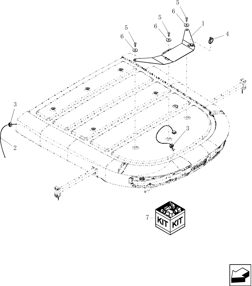 Схема запчастей Case IH 9010 - (55.440.12[02]) - GPS MOUNT - EU SPECIFIC (55) - ELECTRICAL SYSTEMS