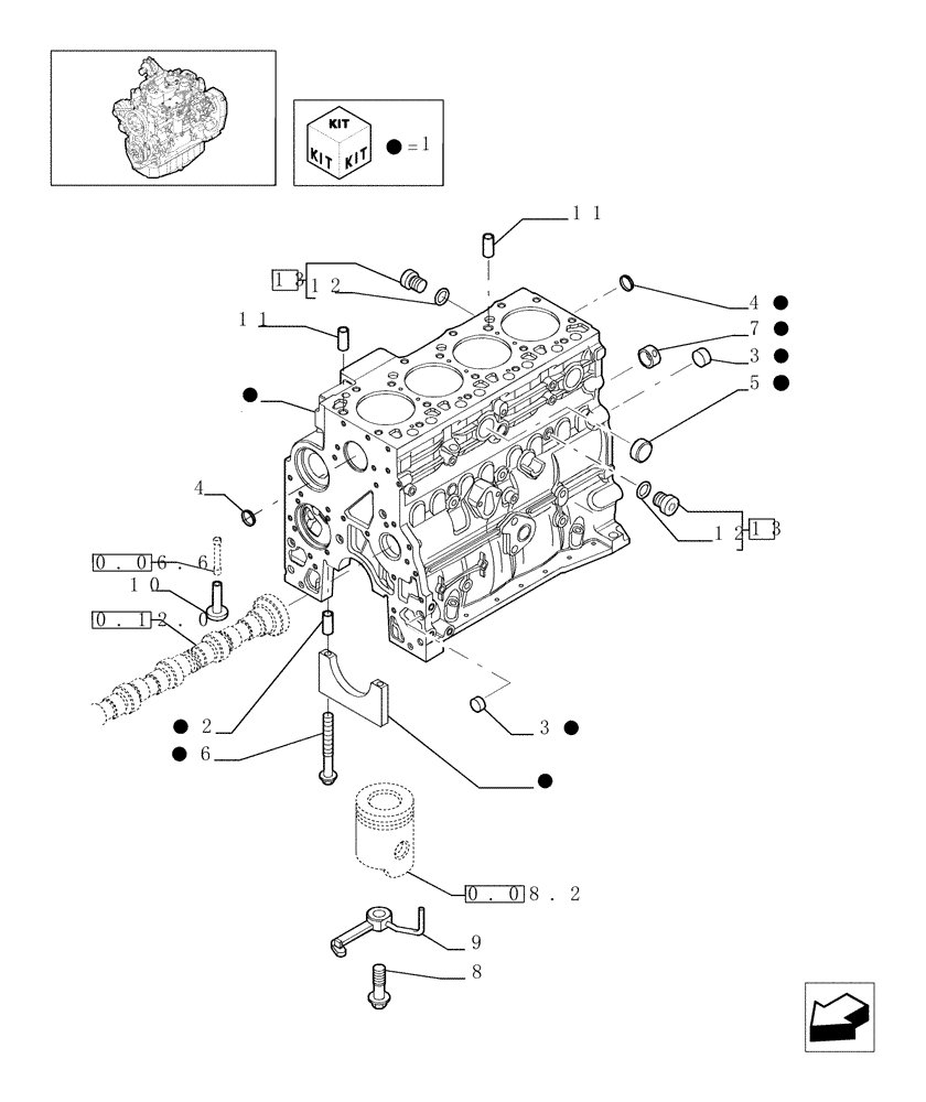 Схема запчастей Case IH F4GE9484A J602 - (0.04.0[01]) - CRANKCASE (504048335) 