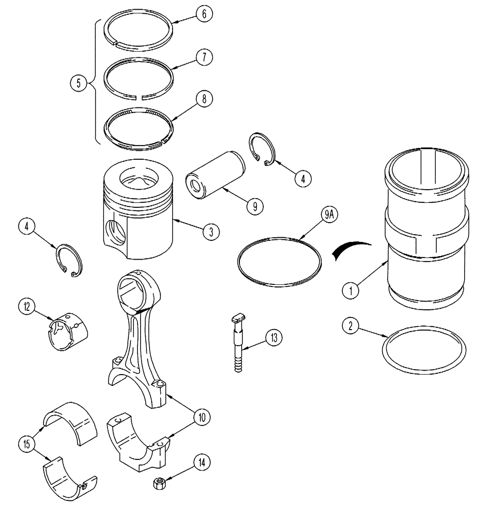 Схема запчастей Case IH FLX3010 - (02-059) - PISTON - CONNECTING ROD, FLX 3010 (01) - ENGINE