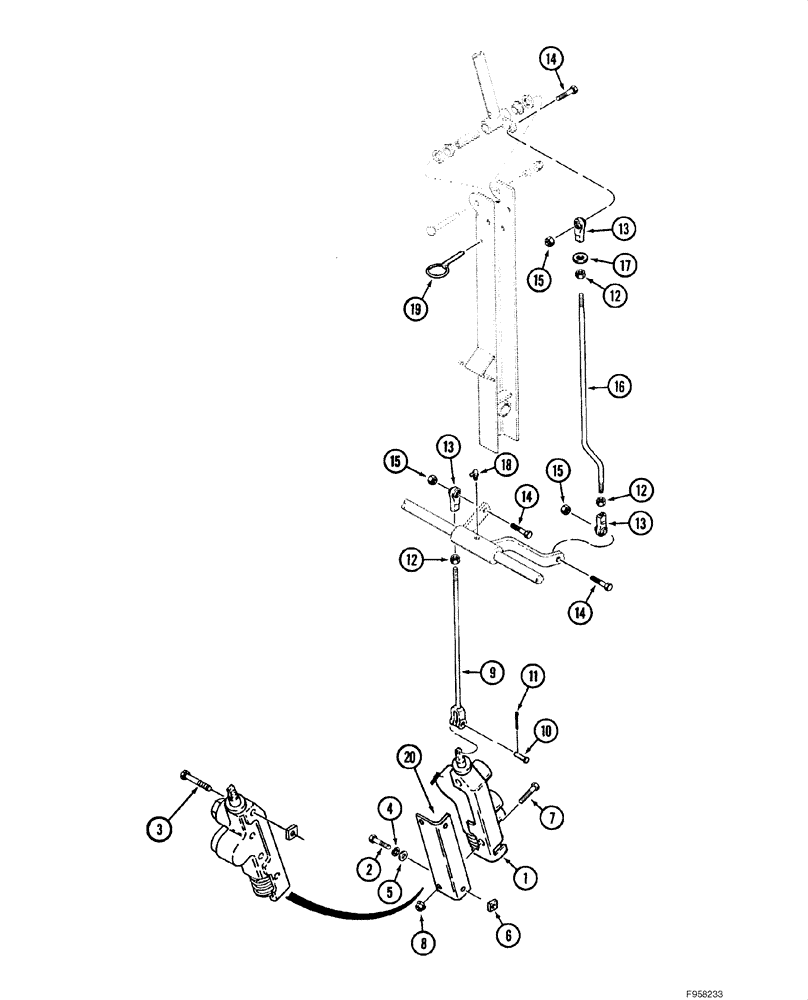 Схема запчастей Case IH 1840 - (08-23) - AUXILIARY CONTROL VALVE - PEDAL MOUNTING, MODELS WITH FOOT OPERATED LOADER CONTROLS (08) - HYDRAULICS