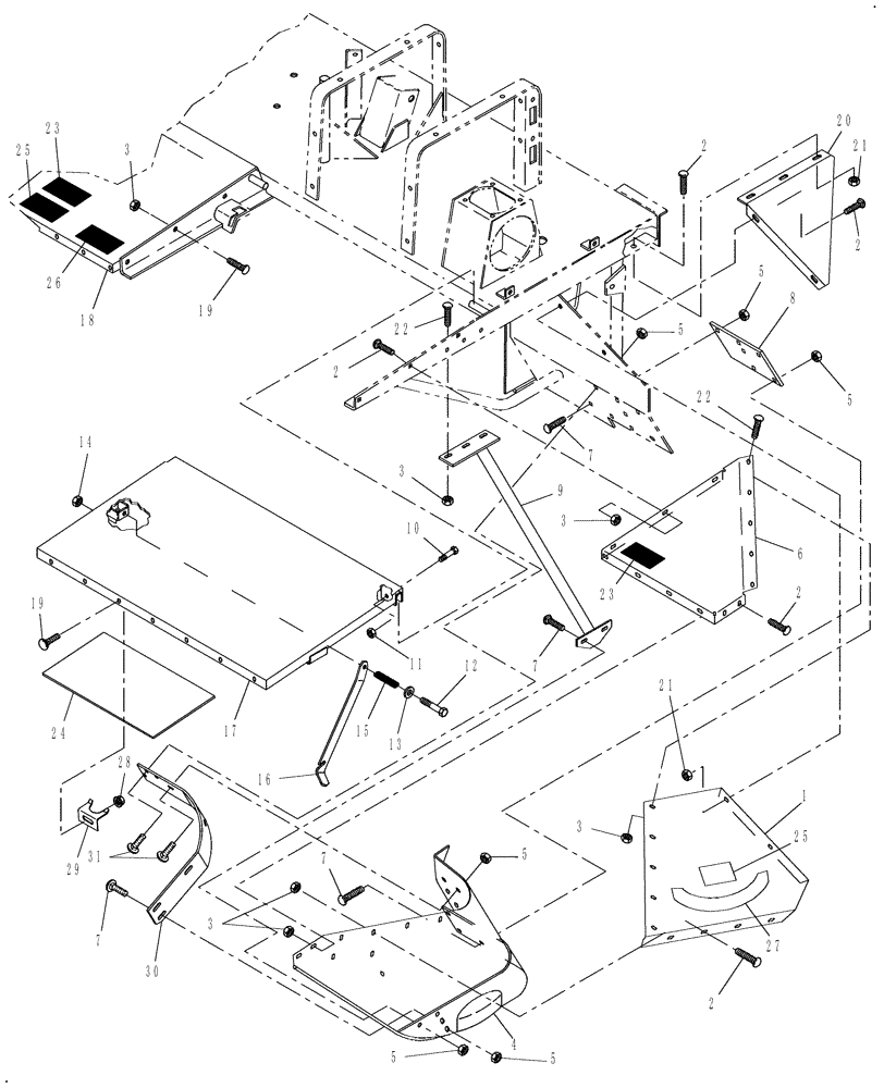 Схема запчастей Case IH DCX131 - (08.01) - SHIELDING, LEFT SIDE (08) - SHEET METAL