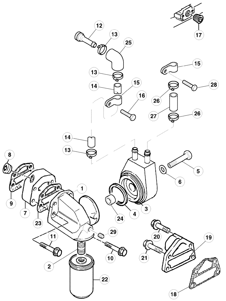 Схема запчастей Case IH C100 - (02-36) - OIL FILTER AND COOLER (02) - ENGINE