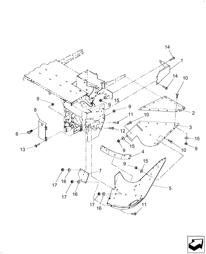 Схема запчастей Case IH DC132F - (08.02) - SHIELDING, RIGHT SIDE (08) - SHEET METAL