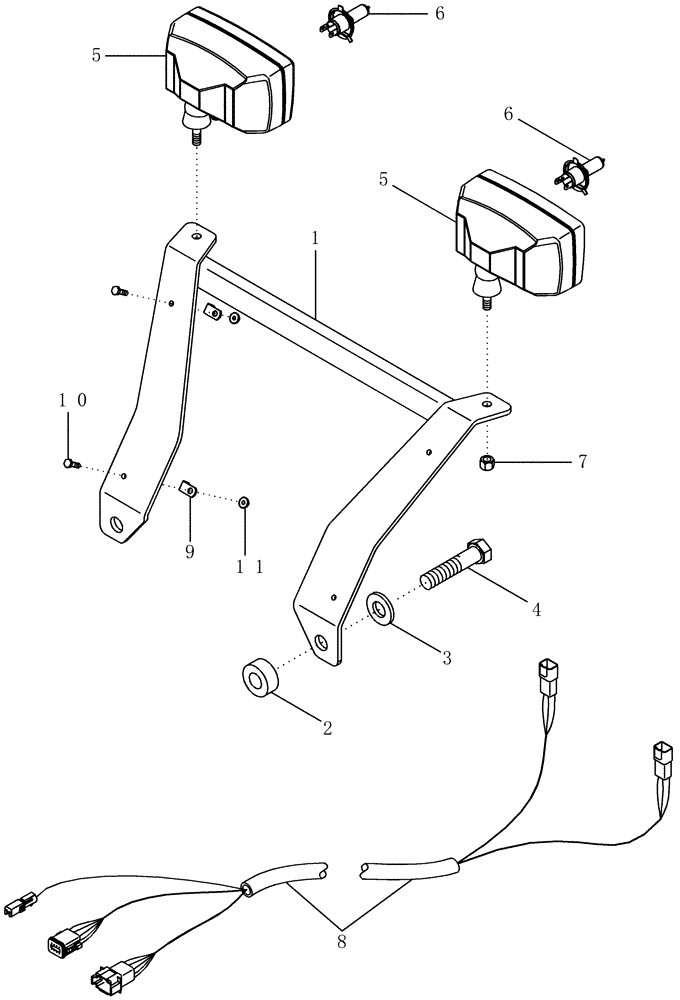 Схема запчастей Case IH MX230 - (04-28) - HEADLAMPS - AUXILIARY (04) - ELECTRICAL SYSTEMS