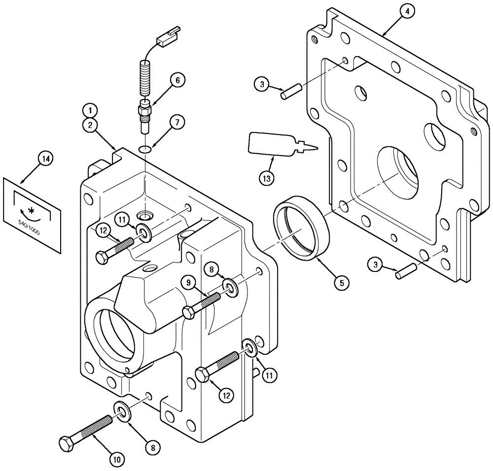 Схема запчастей Case IH MX170 - (06-26) - P.T.O. HOUSING AND OIL BAFFLE (21) - TRANSMISSION