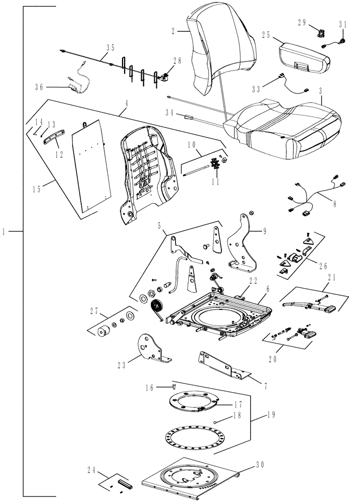 Схема запчастей Case IH MX230 - (09-32) - CUSHION ASSEMBLY - SEAT (09) - CHASSIS/ATTACHMENTS