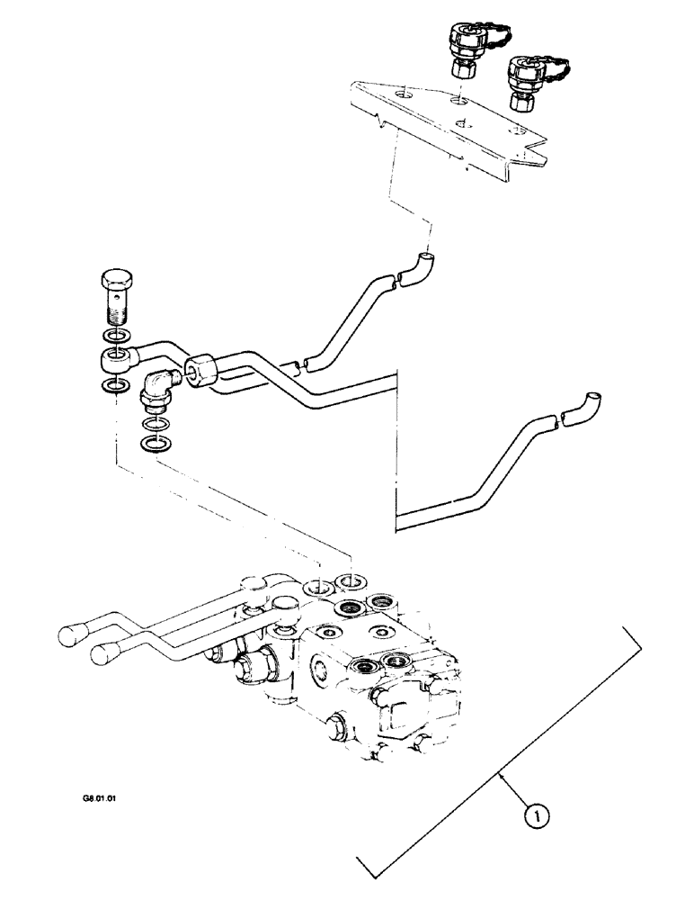 Схема запчастей Case IH 2140 - (8-68) - SECOND BANK AUXILIARY VALVE, DOUBLE ACTING AUXILIARY HYDRAULIC VALVE (08) - HYDRAULICS