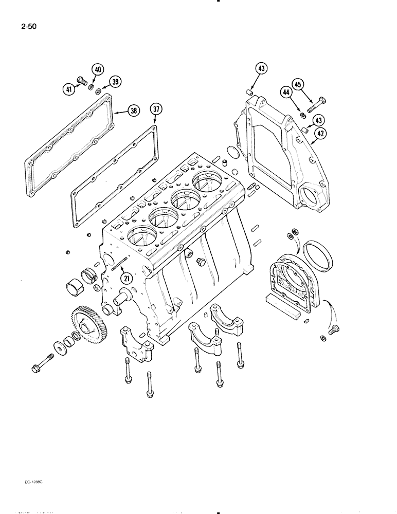 Схема запчастей Case IH 595 - (2-50) - SIDE COVER (02) - ENGINE