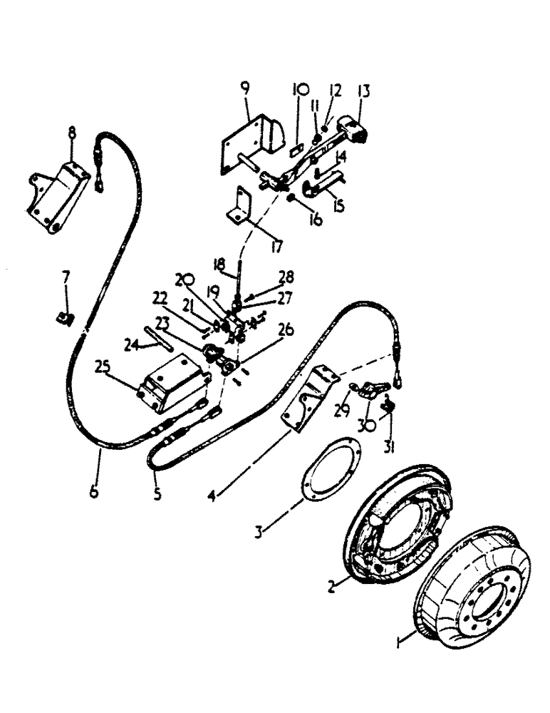 Схема запчастей Case IH 474 - (04-04) - HAND OPERATED DRUM BRAKE ATTACHMENT (5.1) - BRAKES