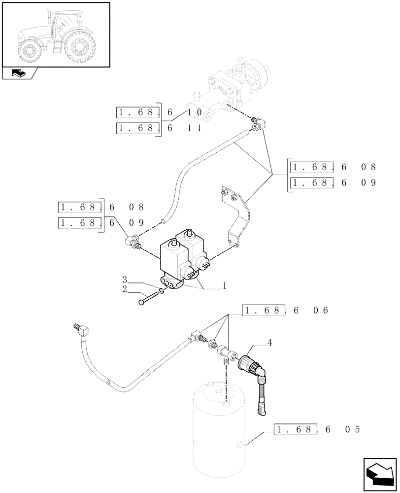 Схема запчастей Case IH PUMA 180 - (1.75.0/11) - PNEUMATIC TRAILER BRAKE - SOLENOID VALVE AND SENSORS (06) - ELECTRICAL SYSTEMS