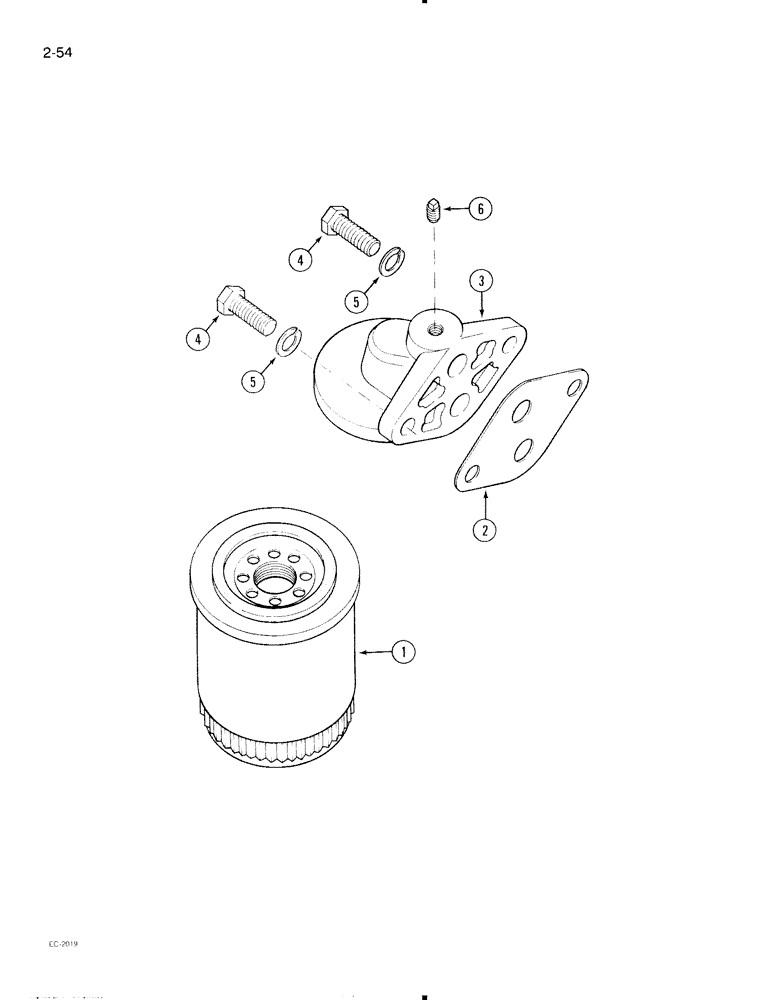 Схема запчастей Case IH 695 - (2-54) - OIL FILTER (02) - ENGINE