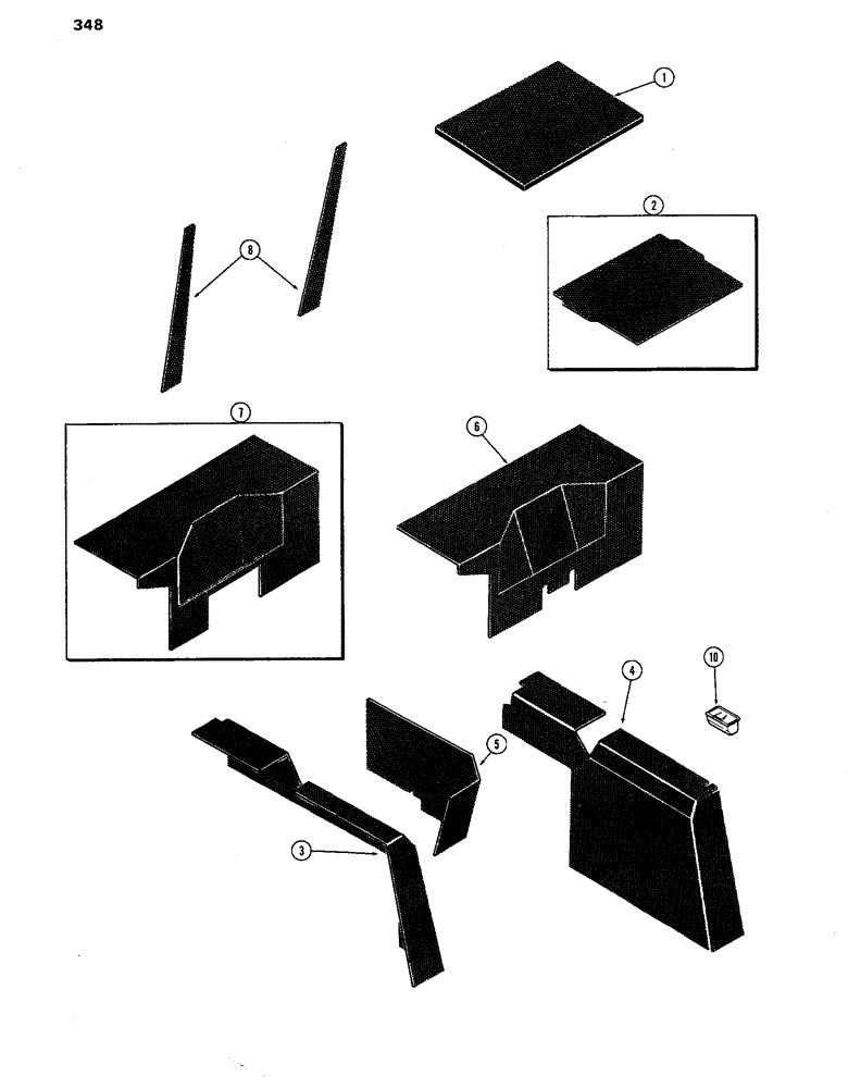 Схема запчастей Case IH 770 - (348) - CAB, ACOUSTICAL COVERS (09) - CHASSIS/ATTACHMENTS