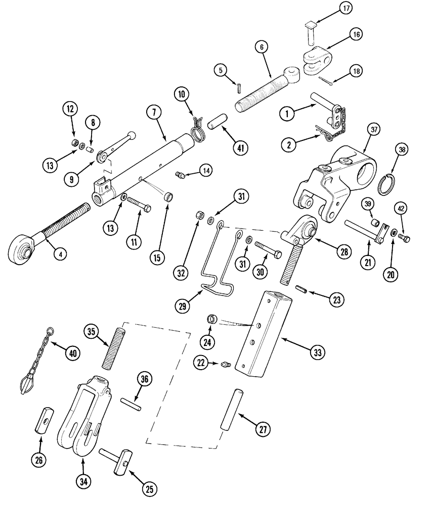 Схема запчастей Case IH 5240 - (9-004) - HITCH, LIFT LINKS, UPPER, SWIVEL (09) - CHASSIS/ATTACHMENTS