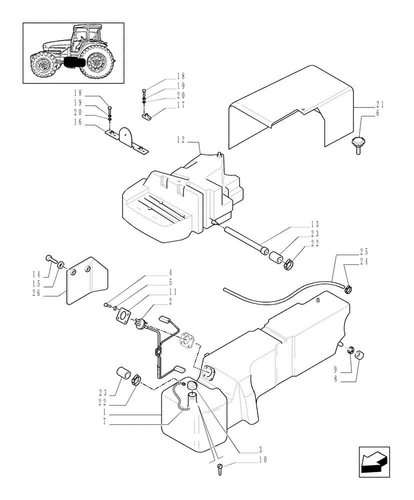 Схема запчастей Case IH MXM175 - (1.14.0/01[01A]) - FUEL TANK - D5132 - C5317 (02) - ENGINE EQUIPMENT