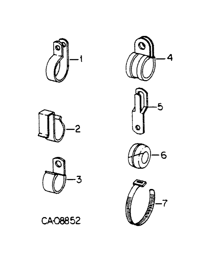 Схема запчастей Case IH 784 - (08-17) - ELECTRICAL, CLIPS, CLAMPS, STRAPS AND GROMMETS (06) - ELECTRICAL