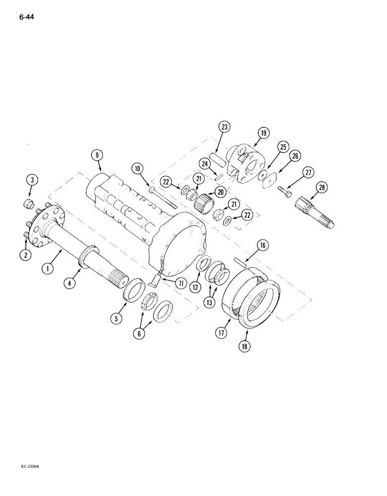 Схема запчастей Case IH 995 - (6-044) - REAR AXLE AND CARRIER (06) - POWER TRAIN